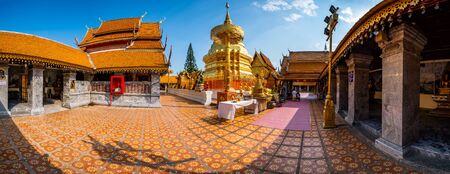 Panorama of Wat Phra That Doi Suthep or Phra That Doi Suthep temple in Chiang Mai province,...