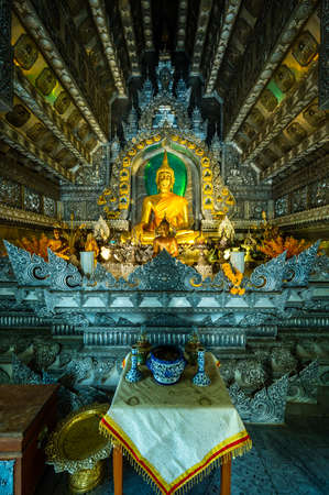 Beautiful Buddha Statue in Wat Sri Suphan (Silver Temple), Mai Province.のeditorial素材