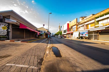CHIANG MAI, THAILAND - April 27, 2020 : Chiang Mai town at Chang Khlan Road, Thailand.のeditorial素材