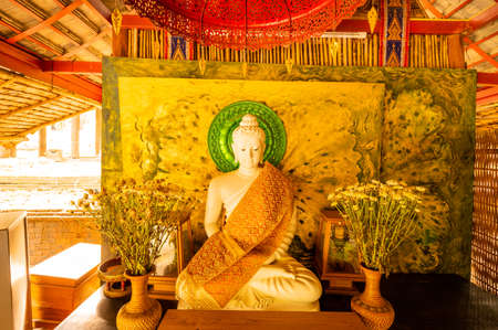 White Buddha Statue of Wat Pha Lat, Chiang Mai Province.のeditorial素材