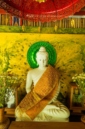 White Buddha Statue of Wat Pha Lat, Chiang Mai Province.のeditorial素材