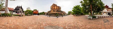 Landscape of Chedi Luang Varavihara temple, Chiang Mai province.の写真素材