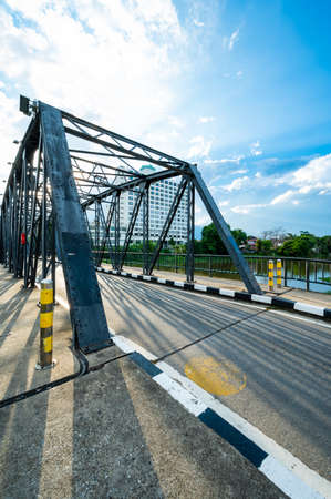 CHIANG MAI, THAILAND - May 2, 2020 : Old iron bridge above Ping river, Chiang Mai province.のeditorial素材