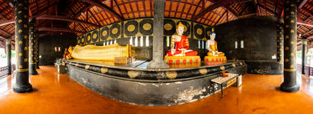 Old Buddha statue of Chedi Luang Varavihara temple, Chiang Mai province.のeditorial素材