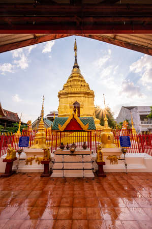 Old Pagoda in Muen Ngen Kong Temple, Chiang Mai Province.のeditorial素材
