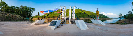 CHIANG MAI, THAILAND - May 27, 2020 : Suspension bridge at Mae Kuang Udom Thara dam, Thailand.のeditorial素材
