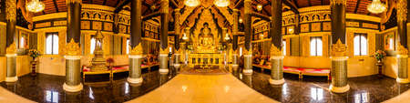 LAMPANG, THAILAND - March 3, 2020 : Panorama view of beautiful Buddha statue in Phra That Doi Phra Chan temple, Lampang province.のeditorial素材