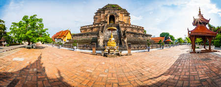 CHIANG MAI, THAILAND - May 9, 2020 : Ancient pagoda in Chedi Luang Varavihara temple, Chiang Mai province.のeditorial素材