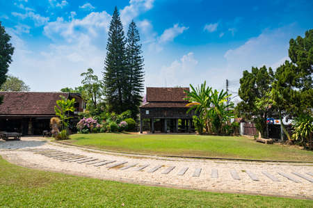 LAMPANG, THAILAND - March 4, 2020:  Baan Sao Nak or a house with many pillars in Lampang province, Thailand.のeditorial素材
