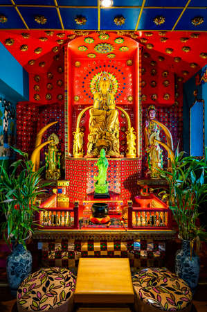 CHIANG RAI, THAILAND - July 18, 2020 : Beautiful Guanyin Statue in Phra That Mae Chedi Museum, Chiang Rai province.のeditorial素材