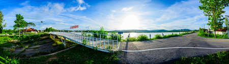 PHAYAO, THAILAND - August 12, 2020 : Panorama of Rong Tio Reservoir in Phu Kam Yao district, Phayao province.のeditorial素材