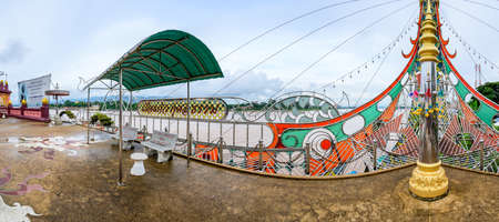 CHIANG RAI, THAILAND - July 18, 2020 :  Panorama View of Golden Triangle at Chiang Saen District, Chiang Rai Province.のeditorial素材