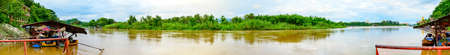 CHIANG RAI, THAILAND - July 18, 2020 : Panorama View of Mekong River in Chiang Saen District, Chiang Rai Province.のeditorial素材