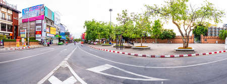 CHIANG MAI, THAILAND - April 27, 2020 :  Tha Phae Gate Intersection in Chiang Mai Province, Thailand.のeditorial素材