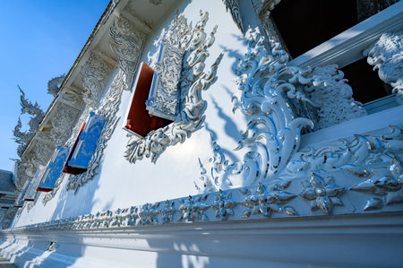 Beautiful Thai Style Decoration in Rong Khun Temple, Chiang Rai Province.の写真素材