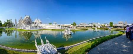 CHIANG RAI, THAILAND - November 9, 2020 : Panorama View of Rong Khun Temple, Chiang Rai Province.のeditorial素材