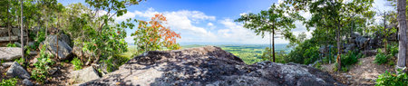Panorama View of Pha Hua Reua Cliff with Mountain View in Phayao Province, Thailand.の写真素材