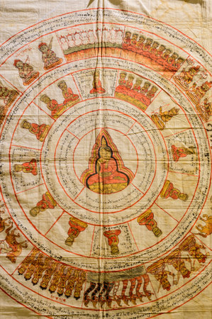 CHIANG MAI, THAILAND - February 11, 2021 : Sihing Luang or Phra Sing Yantra Cloth in Chiang Mai City Arts and Cultural Center, Chiang Mai Province.のeditorial素材