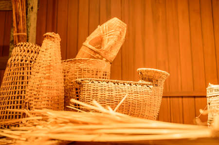 Lanna Style Woven Basketry, Chiangmai Province.の写真素材