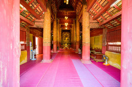 CHIANG MAI, THAILAND - March 21, 2021 : Ancient Buddha Statue of Wat Hang Dong in Chiang Mai City, Thailand.のeditorial素材