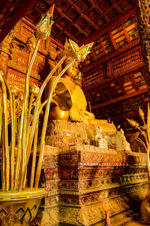 CHIANG MAI, THAILAND - March 21, 2021 : Ancient Buddha Statue of Wat Hang Dong in Chiang Mai City, Thailand.のeditorial素材