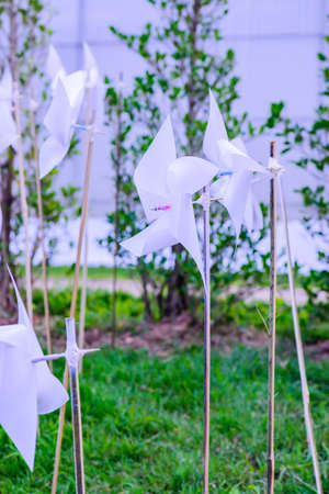 Plastic White Wildmill in The Park, Chiangmai Province.