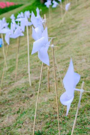 Plastic White Wildmill in The Park, Chiangmai Province.