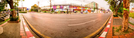 CHIANG MAI, THAILAND - April 13, 2021 : Panorama View of Street at Hua Lin Corner in Chiangmai Province during Songkran Festival, Thailand.のeditorial素材