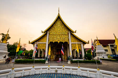 CHIANG MAI, THAILAND - February 27, 2021 : Wat Chedi Luang at Evening, Thailand.のeditorial素材