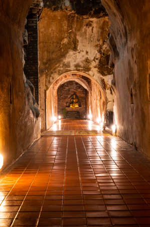 CHIANG MAI, THAILAND - April 8, 2022 : Ancient Buddha Statue in Wat Umong at Chiangmai Province, Thailand.のeditorial素材