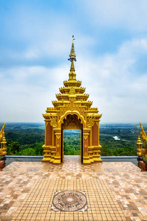Wat Phra That Doi Phra Chan Viewpoint with Natural View in Lampang Province, Thailand.の写真素材
