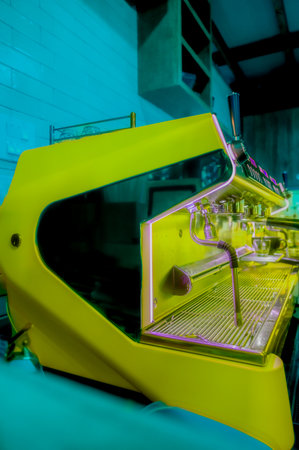 Coffee Machine in a modern coffee shop at Chiang Mai Province, Thailand.の写真素材