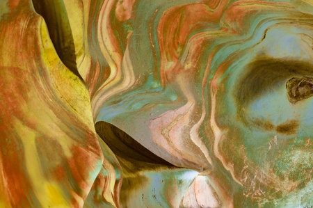 Mae Sap Cave or Rainbow Cave, this cave is formed from the arrangement of rock layers with beautiful patterns and colors in Chiang Mai Province, Thailand.の写真素材