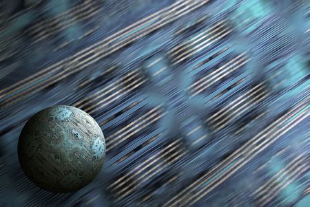 sphere on electronic scheme abstract blue backgroundの写真素材