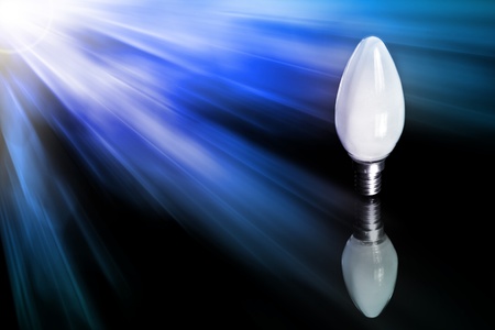 electric lamp on abstract dark blue background