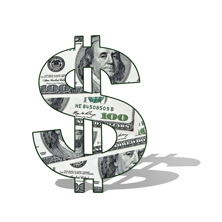 dollar symbol on white background