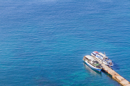 seascape and two ships at the pier