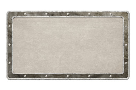 signboard with grey brown texture isolated on white background