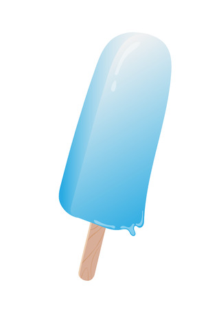 Blue ice cream on stick isolated on white background, summer seasonalのイラスト素材