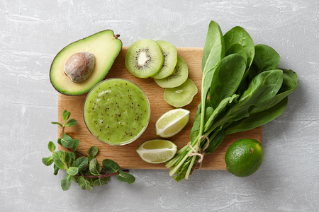 Healthy green smoothie ingredientsの写真素材