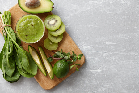 Healthy green smoothie ingredientsの写真素材