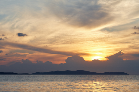 Beautiful sunset view of Greek islands in Sidari, Corfuの写真素材
