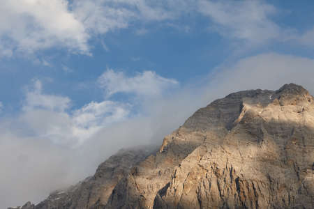 Albanian mountain ridge at sunset in Valbone valleyの写真素材
