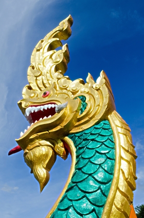 The Statue of King of Nagas Symbol is a holy Image that the buddhist worship with faith.の写真素材