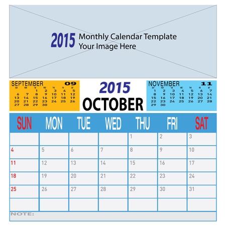 Monthly Year 2015 Colorful Calendar Schadule Templateのイラスト素材