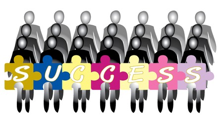 The Behind Success Join Hands Together Co-Operation Business Vector in Two Tone のイラスト素材