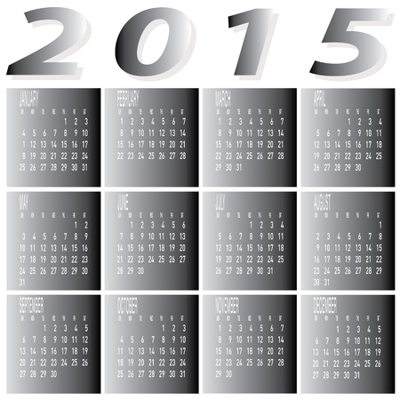 The vector of Monthly Year 2015 Two Tone Calendar のイラスト素材