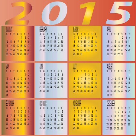 The vector of Year 2015 Monthly Colorful Calendar のイラスト素材