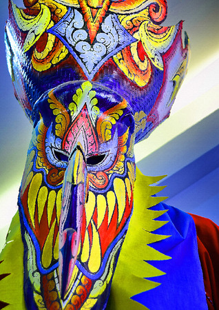 The Traditional Face Mask for Masquerade as Ghost - Oil Painting from Photo のeditorial素材