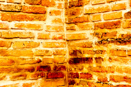 The Corner of Old Wall Texture in Temple の写真素材